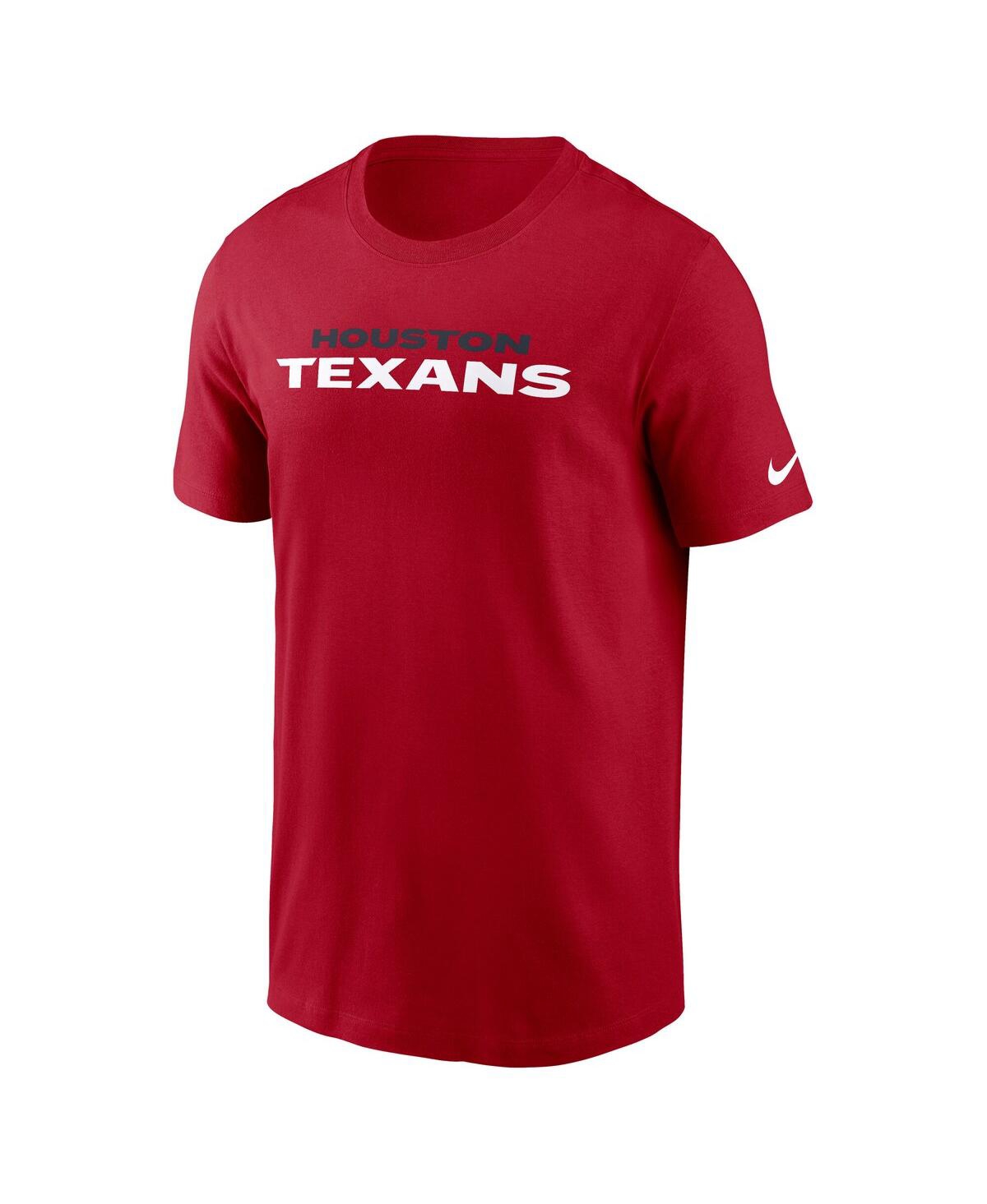 Nike Men's Red Houston Texans Primetime Wordmark Essential T-Shirt