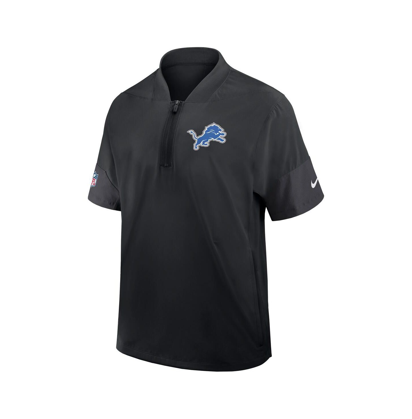 Мужская куртка Nike Black Detroit Lions Sideline Short Sleeve Quarter-Zip Performance Coach — фото 2