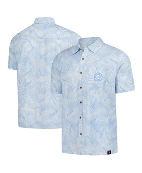 Мужская рубашка Margaritaville Blue Chicago Cubs Linen Party Button-Up