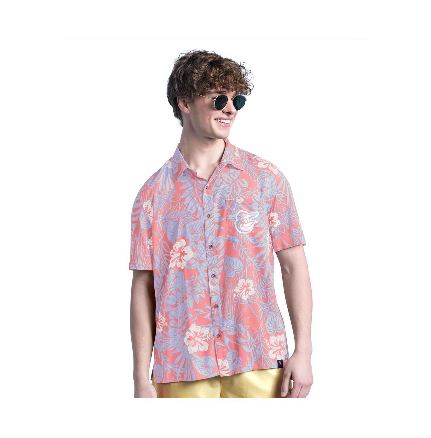 Мужская рубашка Margaritaville Coral Baltimore Orioles Palm Shade Party Button-Up — фото 1