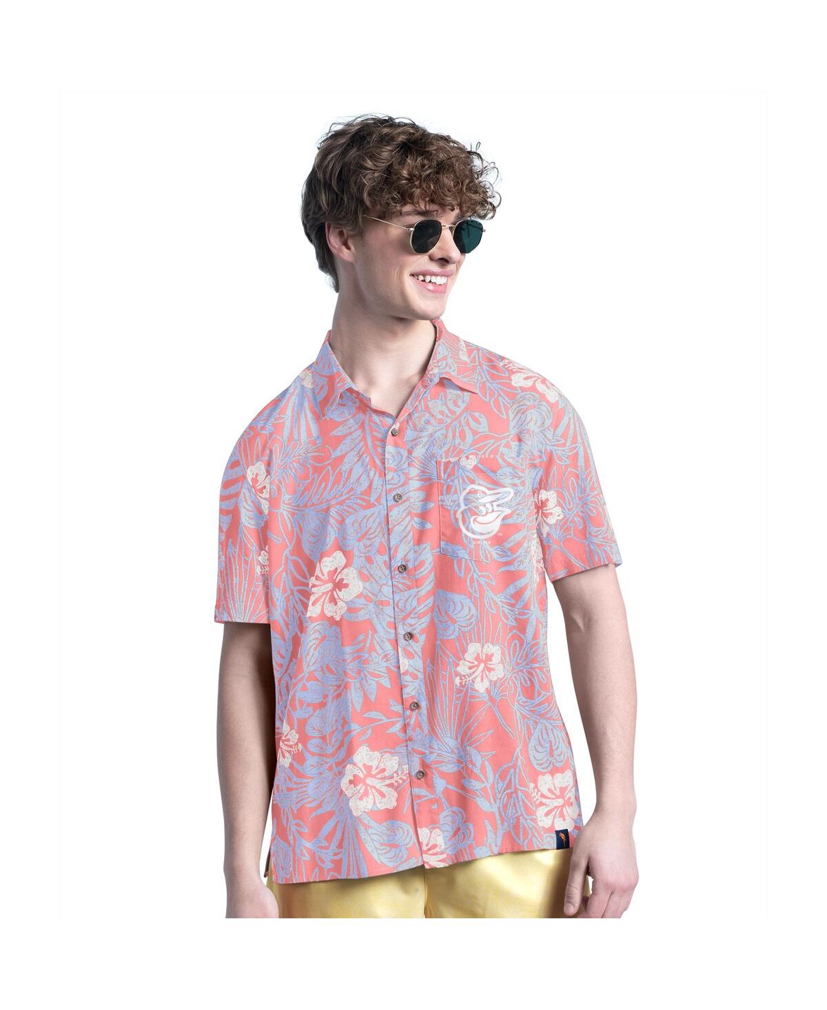 Men's Coral Baltimore Orioles Palm Shade Party Button-Up Shirt - Coral