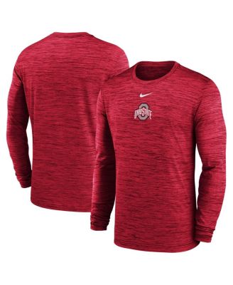 Nike - Men's Scarlet Ohio State Buckeyes 2025 Sideline Velocity Performance Long Sleeve T-Shirt