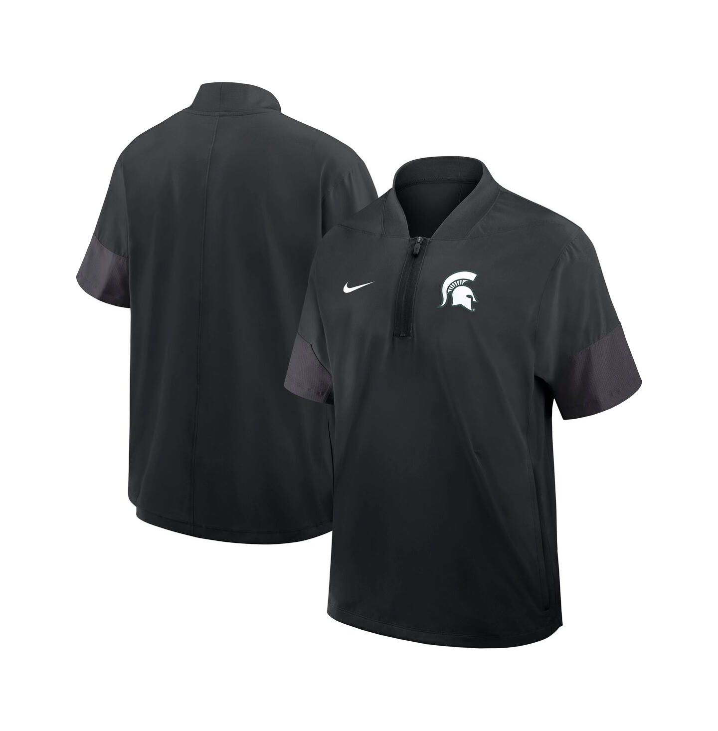 Мужская куртка Nike Black Michigan State Spartans 2025 Sideline Coaches Lightweight Short Sleeve — фото 1