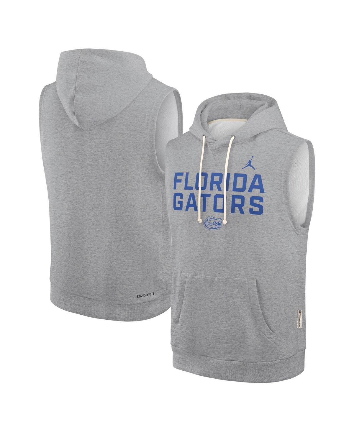 Men's Heather Gray Florida Gators 2025 Sideline Performance Sleeveless Pullover Hoodie - Heather Gray