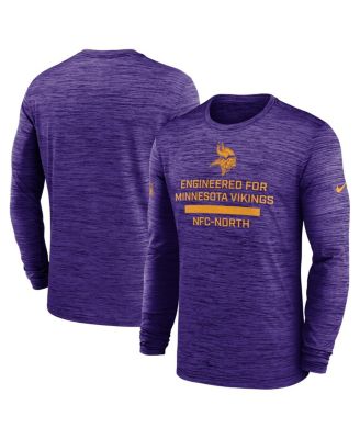 Nike - Men's Purple Minnesota Vikings Sideline Velocity Performance Long Sleeve T-Shirt