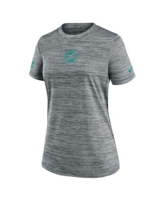 Women's Gray Miami Dolphins Sideline Velocity Performance T-Shirt