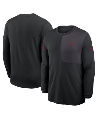 Nike - Men's Black Atlanta Falcons Sideline Coach UV Performance Long Sleeve T-Shirt