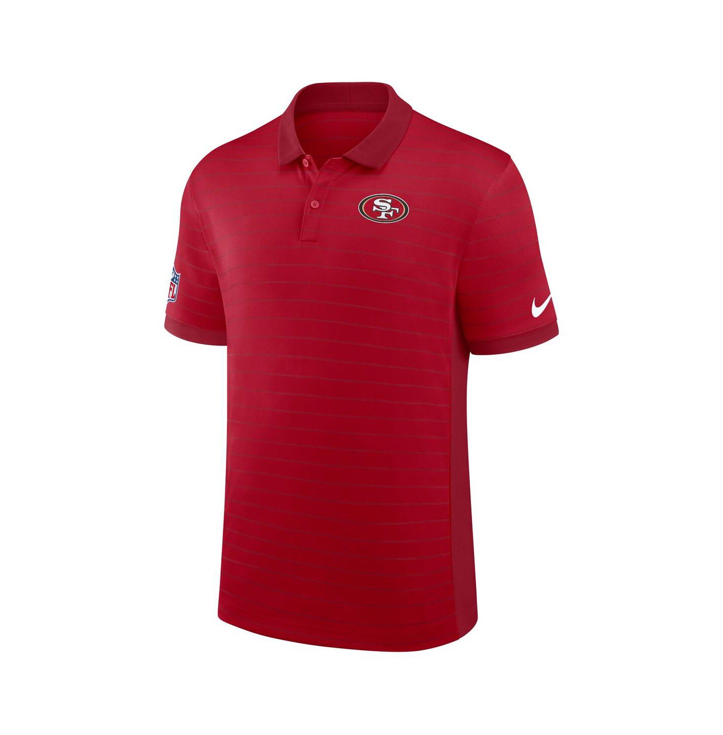 Мужское поло Nike Scarlet San Francisco 49ers Sideline Victory Stripe Performance Polo Shirt — фото 2