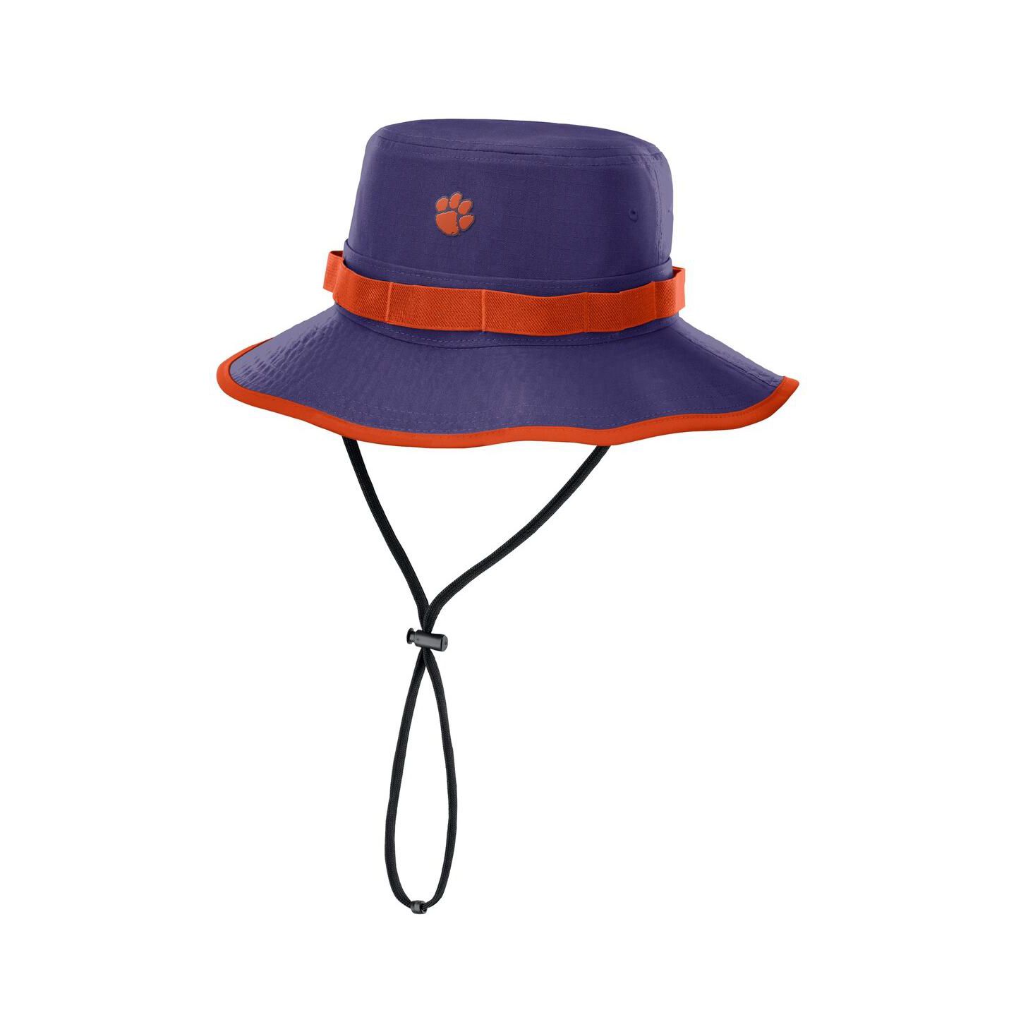 Мужская панама Nike Purple Clemson Tigers 2025 Sideline Apex Boonie Performance Bucket Hat — фото 1