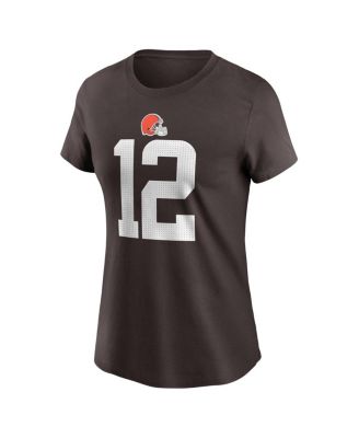 Women's Shedeur Sanders Brown Cleveland Browns 2025 NFL Draft Name Number T-Shirt