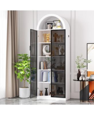 76" 8-Tier Display Cabinet with 3-Color Motion LED