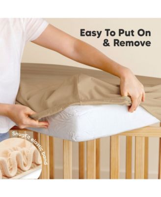 2pk Soothe Fitted Crib Sheets Neutral, Baby Crib Sheets, Fits Standard Nursery Baby Mattress