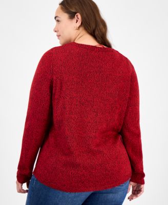Plus Size Smile-Santa-Graphic Sweater 