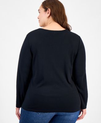 Plus Size Fa La La La Long-Sleeve T-Shirt, Macy's Exclusive