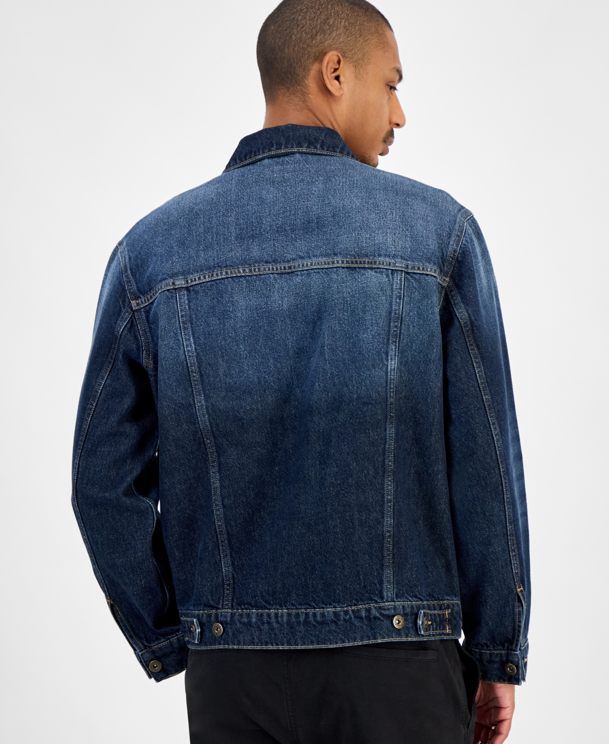 Sun + Stone Men's Denim Trucker Jacket, Macy's Exclusive In Blue