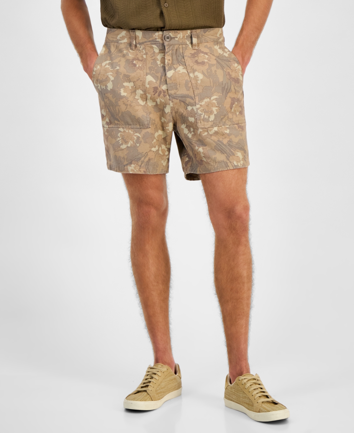 Sun + Stone Men's Camo Field Shorts, Macy's Exclusive In Brown