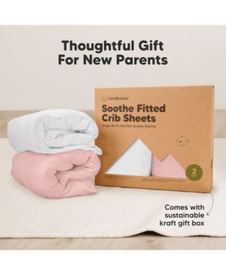 2pk Soothe Fitted Crib Sheets Neutral, Baby Crib Sheets, Fits Standard Nursery Baby Mattress