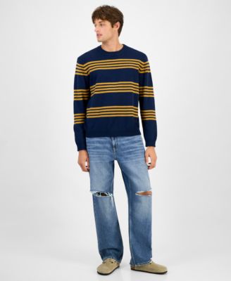 Men's Striped Crewneck Sweater, Macy's Exclusive