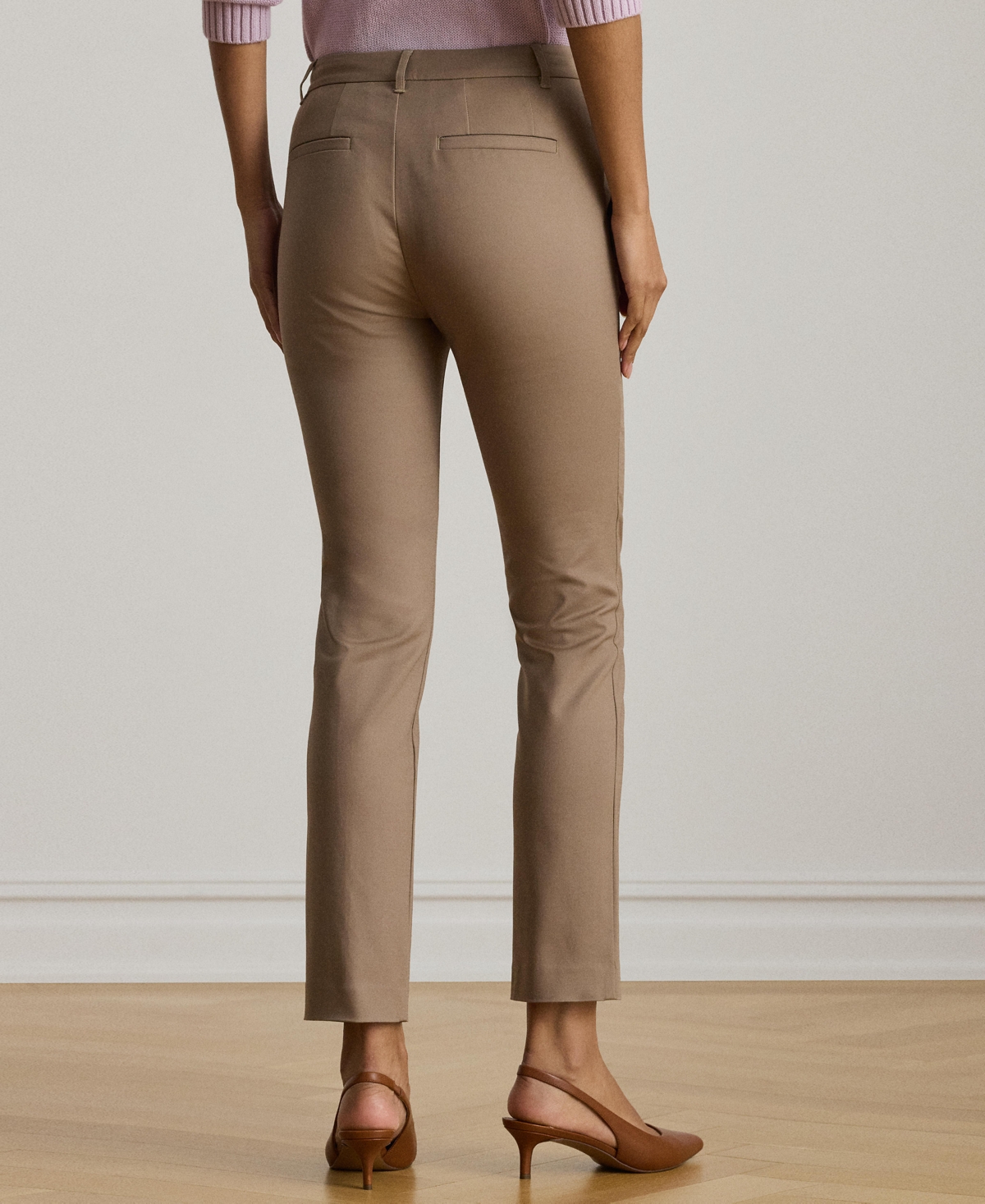 Ralph Lauren Double-faced Stretch Cotton Pant In Brown