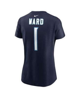 Women's Cam Ward Navy Tennessee Titans 2025 NFL Draft First Round Pick Name Number T-Shirt