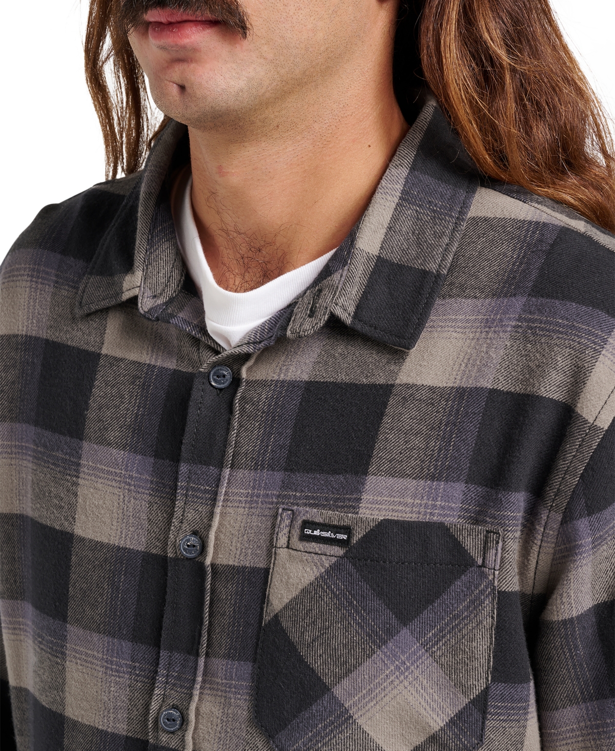 Quiksilver Men's Penmar Check Flannel Shirt In Black