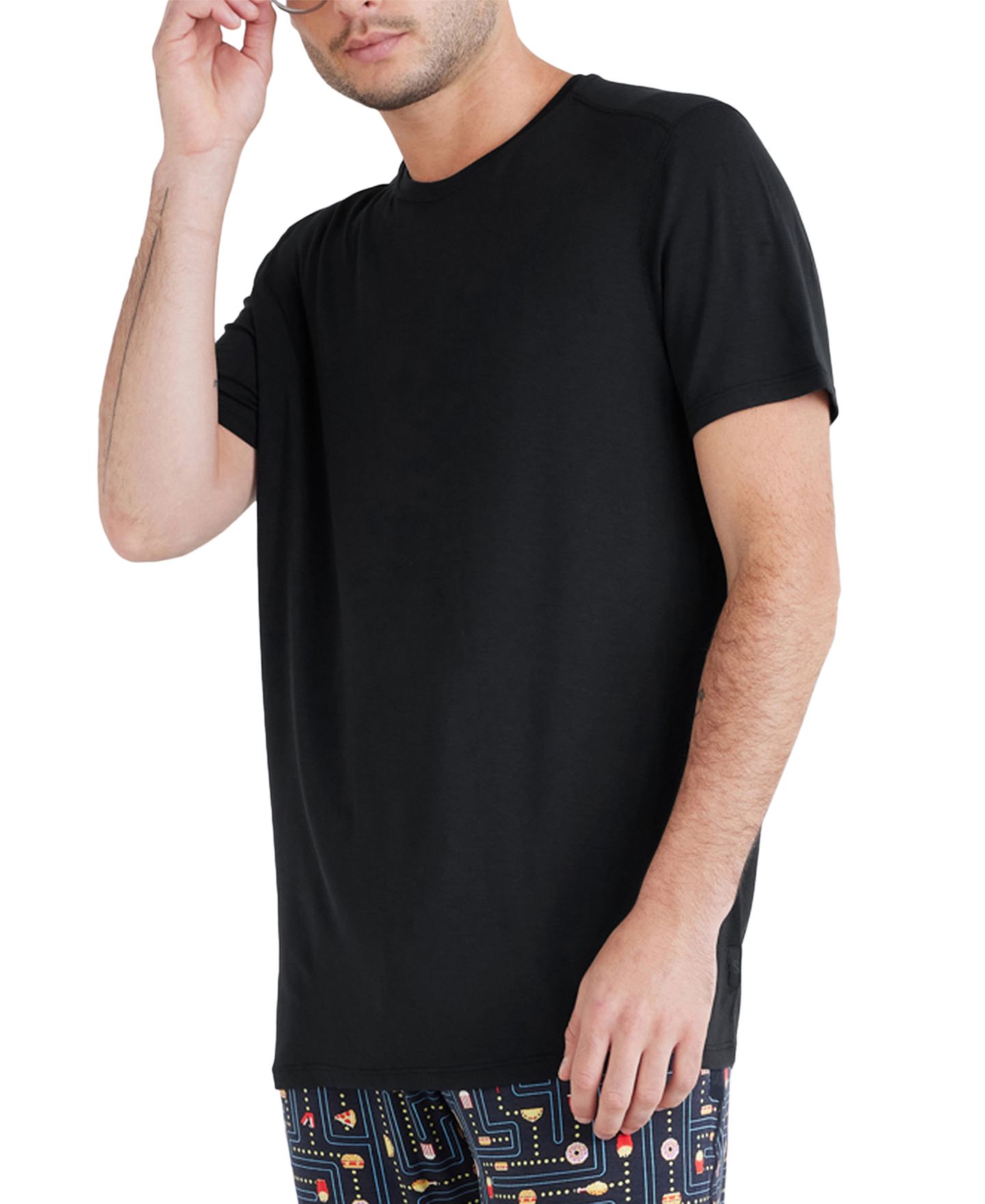Мужская футболка SAXX Relaxed-Fit Snooze Heathered Sleep T-Shirt, цвет: Чёрный — фото 2