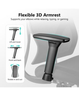 Mesh Office Chair Ergonomic Recliner Chair with 3D Adjustable Armrests & Lumbar Support