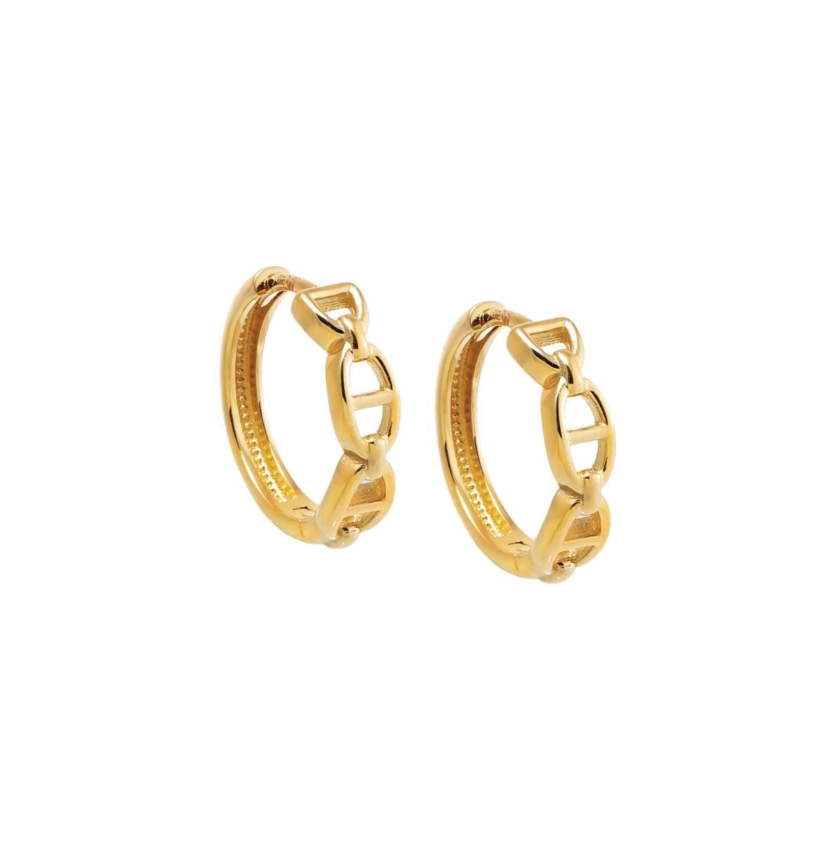 Solid Mariner Link Huggie Earring 14K - 14k gold