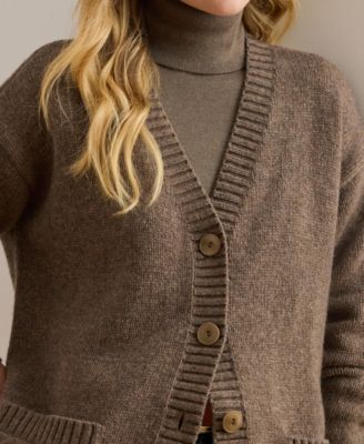 Women's Wool-Blend V-Neck Cardigan