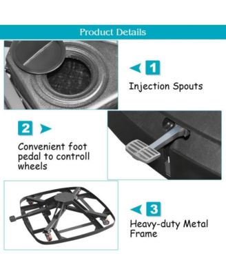 Patio Cantilever Offset Umbrella Base with Wheels for Garden Poolside Deck