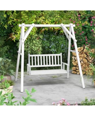 3-Person Wooden Outdoor Porch Swing with 800 lbs Weight Capacity