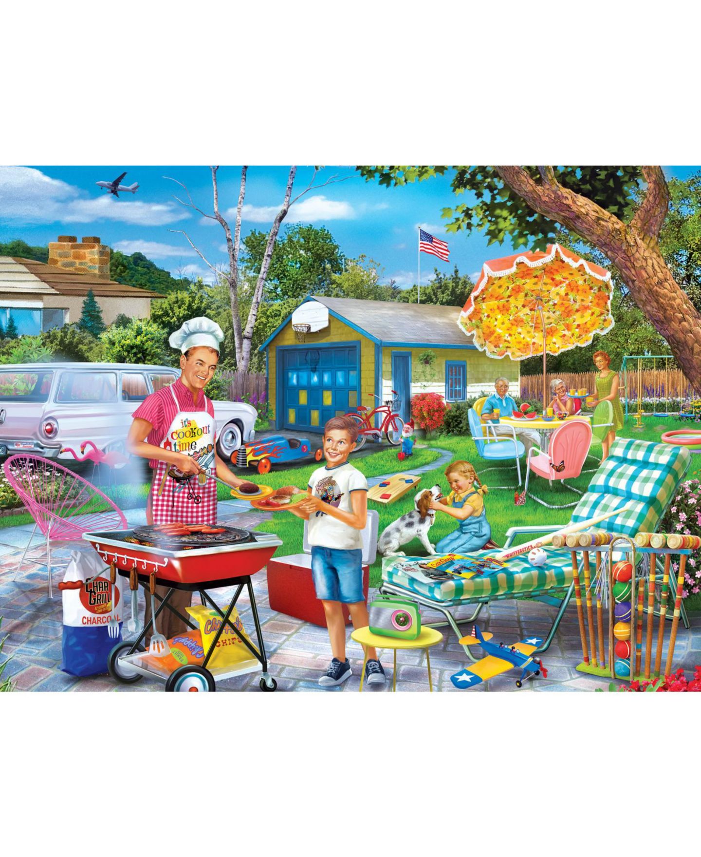 Детский пазл MasterPieces Puzzles Family Time - Backyard Barbeque 400 Piece Oversized Jigsaw Puzzle, от 14 лет — фото 2