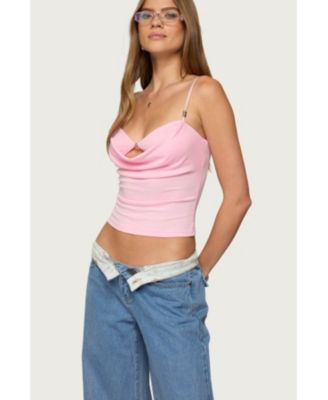 Women's Layered Bra Cowl Neck Top