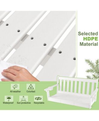 54 Inch HDPE Patio Porch Swing with Cup Holder