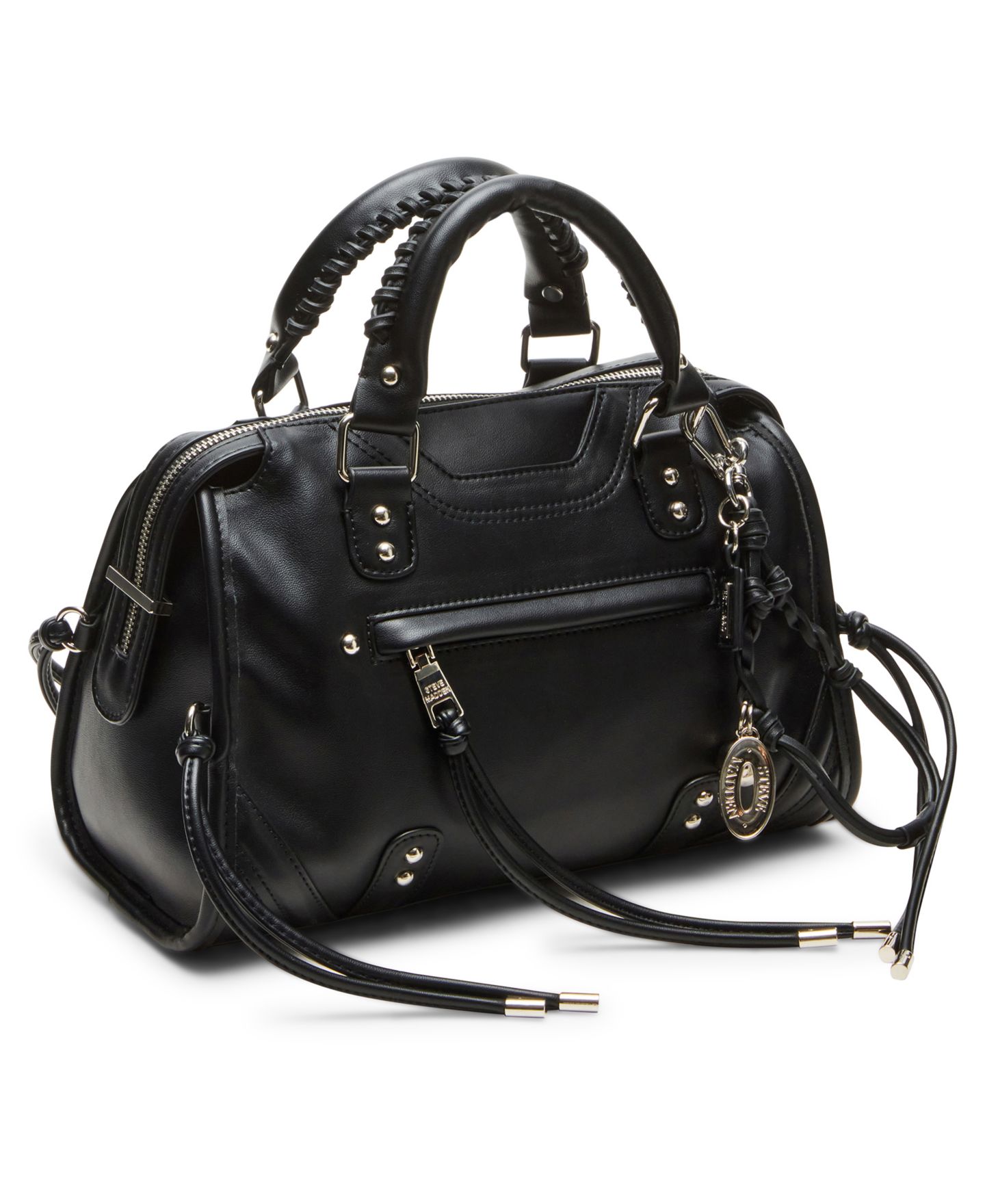Женская сумка Steve Madden Briggs City Zipper Satchel, цвет: Чёрный — фото 3