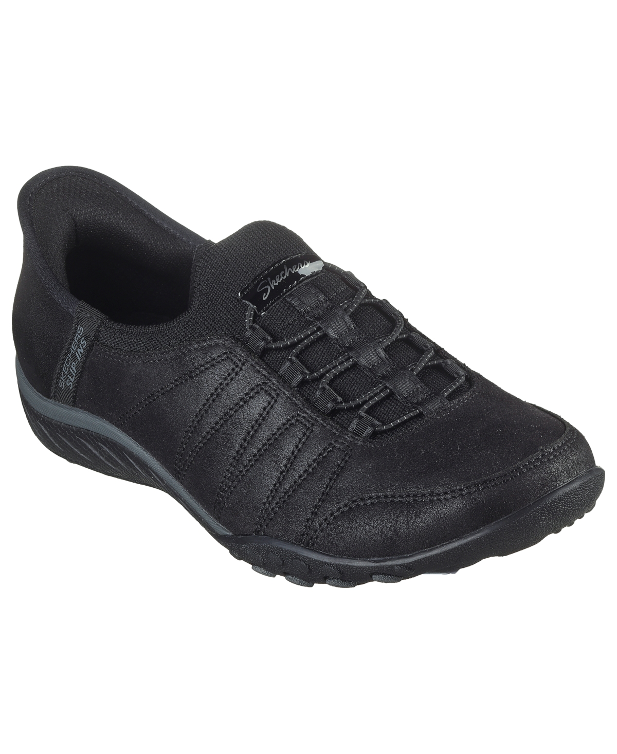 Women's Slip-Ins Breathe Easy Slip-On Walking Sneakers from Finish Line - Black
