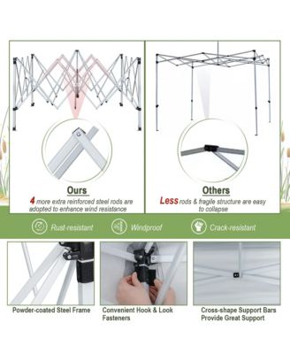 2-Tier 10' x 10' Pop-up Canopy Tent Instant Gazebo Adjustable Carry Bag w/ Wheel