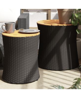 Garden Side Table Black and brown