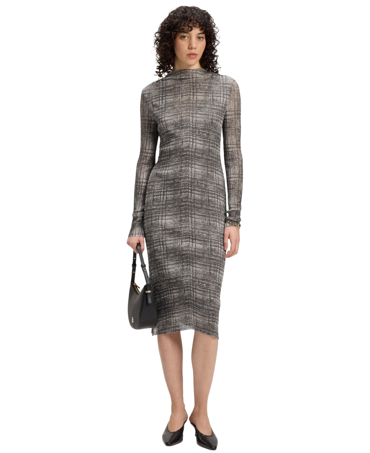 Boss by Hugo Boss Women's Modal Skirt Plisse-Tulle Dress - Open Misc