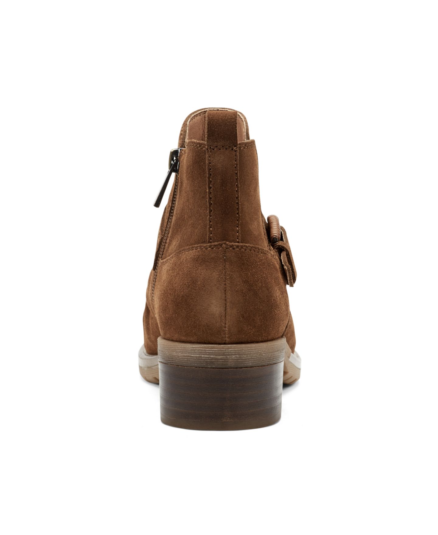 Женские ботинки Earth Zane Ruched Block Heel Booties, цвет: Коньячный замшевый — фото 3