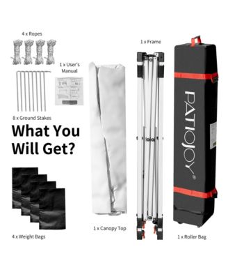 6.6x6.6 FT Pop up Canopy Tent Shelter Height Adjustable w/ Roller Bag