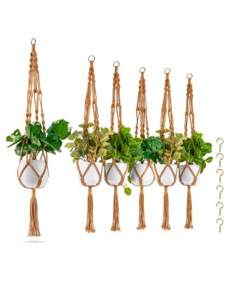Macrame Plant Hanger - for Indoor & Outdoor Hanging - Cotton Rope, for Home, Patio, Garden
