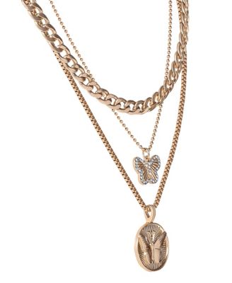 Layered Coin & Charm Pendant Necklace