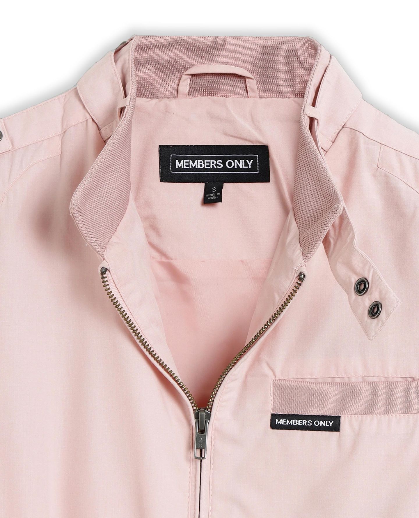Женская куртка Members Only Classic Iconic Racer Jacket (Slim Fit), цвет: Светлый розовый — фото 7
