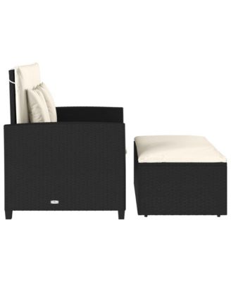 Patio Sofa Black, Cream White