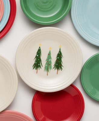 Jolly Christmas Three Trees Classic Rim Luncheon Plate