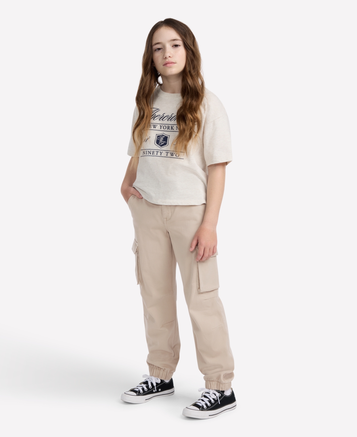 Abercrombie Girls Elevated Cargo Joggers In Nude