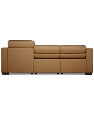 Julius II 3-Pc. Leather Chaise Sectional with 2 Power Recliners