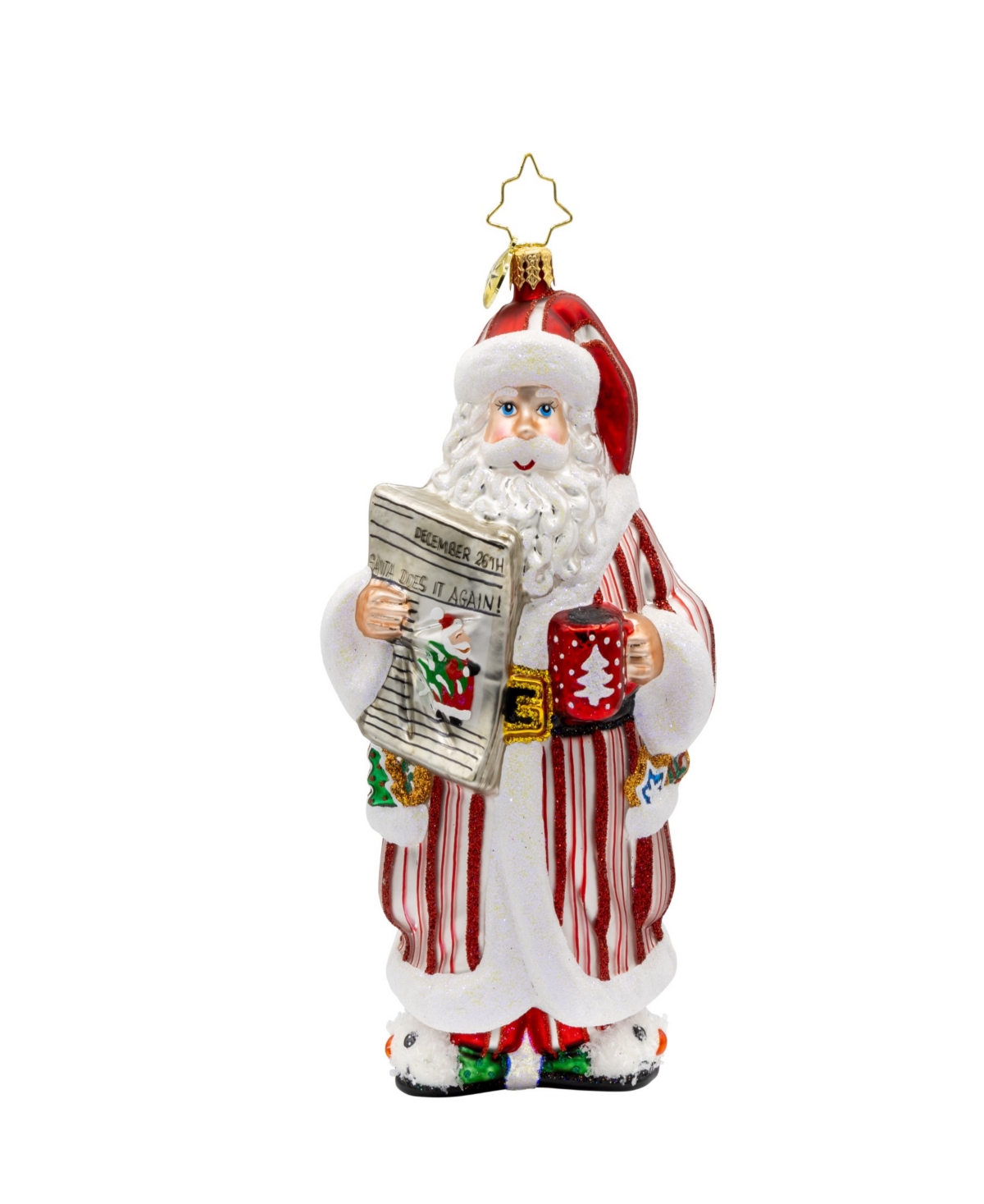 Christopher Radko Santas Daily News Ornament In Multi