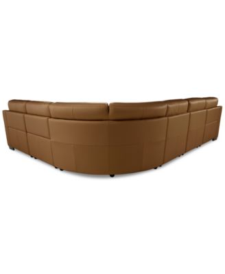 Julius II 6-Pc. Leather L Sectional with 3 Power Recliners